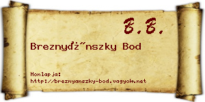 Breznyánszky Bod névjegykártya